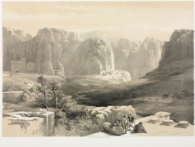 Det heliga landet, Syrien, Idumea, Arabien, Egypten och Nubien (Vol. III): Petra, Looking South av Louis Haghe