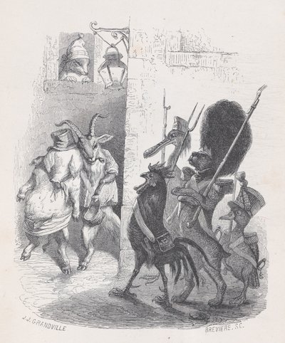 Mehr als einmal, beim Verlassen des Maskenballs wurde Herr de *** von der Patrouille..., ca. 1837-47 von Louis Henri Brévière