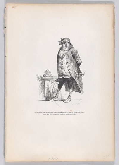 Dieser alte Hof hat anscheinend einen alten Falken... aus Szenen aus dem privaten und öffentlichen Leben, ca. 1837-47 von Louis Henri Brévière