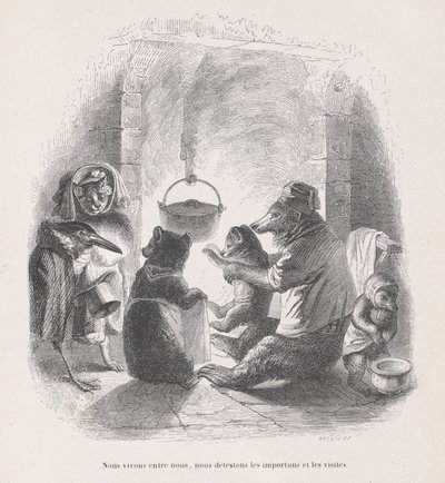 Wir leben unter uns, wir hassen die Belästigungen und die Besuche aus Szenen aus dem..., ca. 1837-47 von Louis Henri Brévière