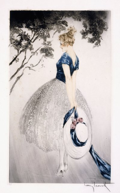 In the Nest, ca 1922 (etsning och torrnål) av Louis Icart