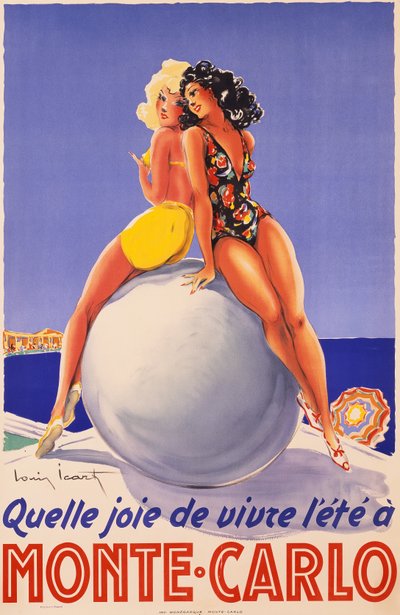 Monte Carlo, ca 1948 (färglitografi) av Louis Icart