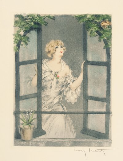 The Four Seasons: Spring, c.1928 (handfärgad torrnål och akvatint) (se även 745548-51) av Louis Icart