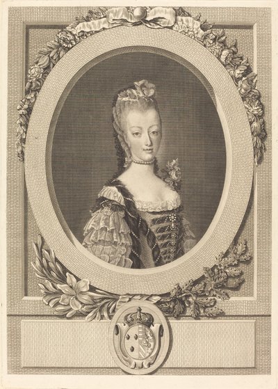 Marie-Antoinette från Frankrike av Louis Jacques Cathelin after Jean Martial Fredou