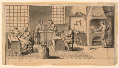 En guldslagarverkstad för Diderots uppslagsverk av Louis Jacques Goussier