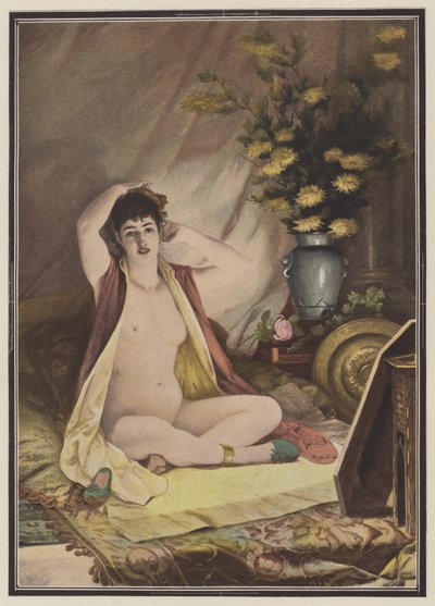 Innan blickglaset (färg litho) av Louis Jacquesson de La Chevreuse
