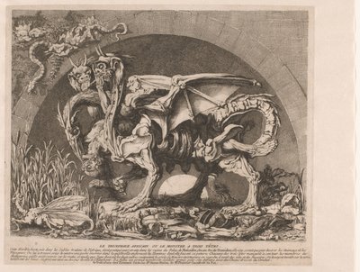 Chimär Chimär The Chimera of Monsieur Deprez (originaltitel) Det afrikanska trehövdade monstret eller det trehövdade monstret (titel på objekt) av Louis Jean Desprez