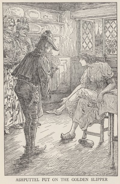 Askungen (litho) av Louis John Rhead