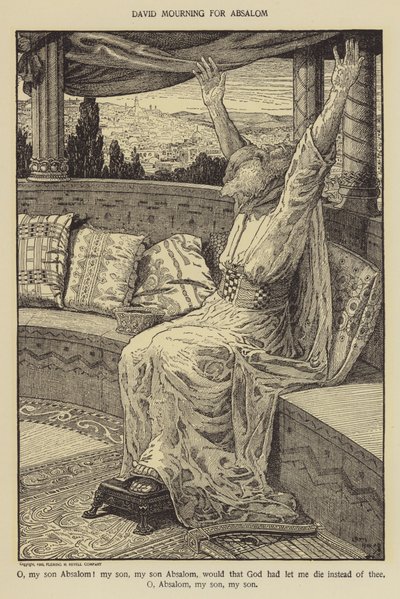 David sörjer Absalom av Louis John Rhead