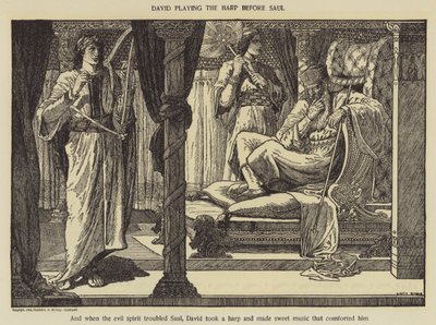 David spelar harpa inför Saul av Louis John Rhead