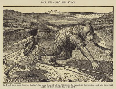 David dödar Goliat med en sele av Louis John Rhead