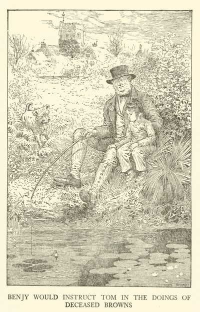 Illustration för Tom Browns skoldagar (gravyr) av Louis John Rhead