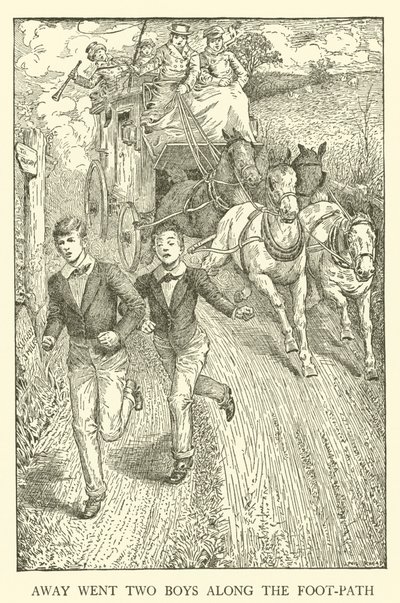 Illustration för Tom Browns skoldagar (gravyr) av Louis John Rhead
