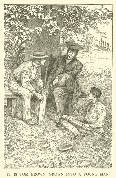 Illustration för Tom Browns skoldagar (gravyr) av Louis John Rhead