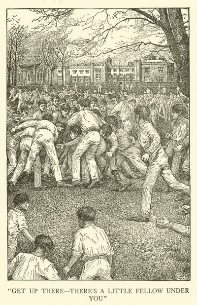 Illustration för Tom Browns skoldagar (gravyr) av Louis John Rhead