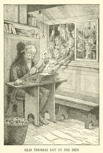 Illustration för Tom Browns skoldagar (gravyr) av Louis John Rhead