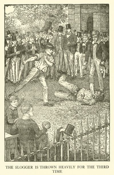 Illustration för Tom Browns skoldagar (gravyr) av Louis John Rhead