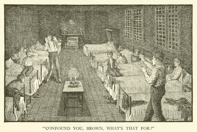 Illustration för Tom Browns skoldagar (gravyr) av Louis John Rhead
