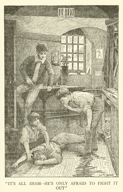 Illustration för Tom Browns skoldagar (gravyr) av Louis John Rhead
