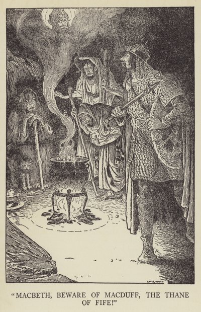 Macbeth, akta dig för Macduff, Thane of Fife! av Louis John Rhead