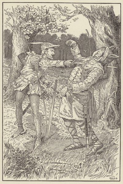 Robin körde sitt blad genom Sir Guys kropp av Louis John Rhead