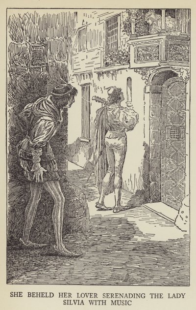 Hon såg sin älskare serenader Lady Silvia med musik av Louis John Rhead
