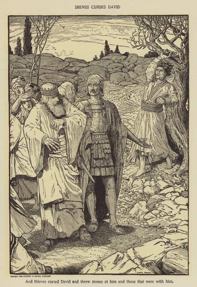 Shimei förbannar David av Louis John Rhead