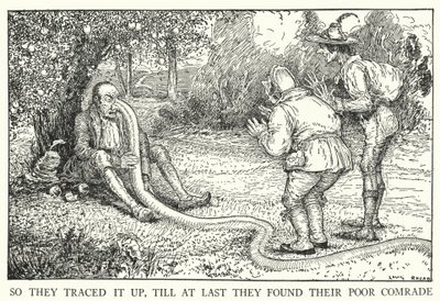 Så de spårade upp det, tills de äntligen hittade sin stackars kamrat (litho) av Louis John Rhead