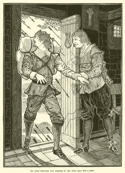 Så när Christian klev in gav den andre honom en dragning (gravyr) av Louis John Rhead
