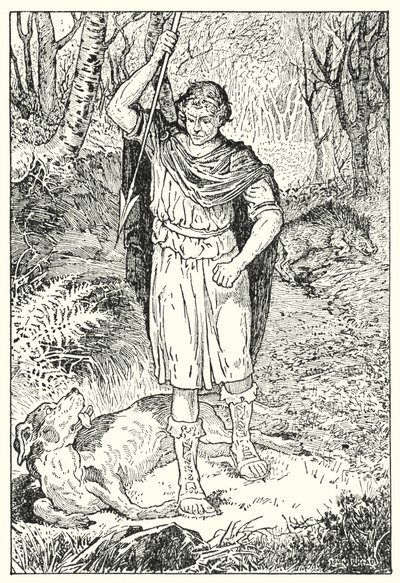 Den gamla hunden (litografi) av Louis John Rhead