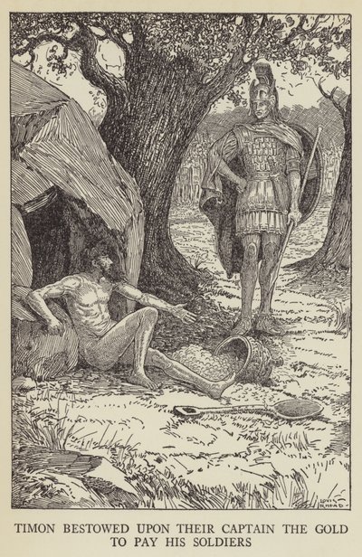 Timon skänkte deras kapten guldet för att betala sina soldater av Louis John Rhead