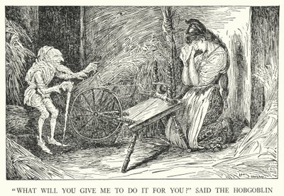 "Vad kommer du att ge mig för att göra det åt dig?" sa Hobgoblin (litho) av Louis John Rhead