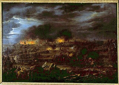 Bombning av Lille - av Louis Joseph Watteau dit Watteau de Lille (1731-1798) av Louis Joseph  Watteau