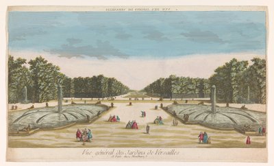 Utsikt över trädgården i Versailles Vue des Jardins de Versailles (titel på objekt) av Louis Joseph Mondhare
