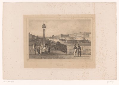 Utsikt över Palais du Louvren från Pont Neuf Le Louvren, pris du Pont-neuf (titel på objektet) Ansikten i och runt Paris (serietitel) Paris (serietitel på objekt) av Louis Julien Jacottet