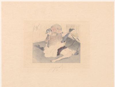 Flexibilitetsövning av en cancandansare Brisement à terre av Louis Legrand (signed by artist)