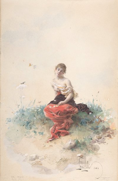 Kvinnlig figur, 1800-talet. av Louis Leloir