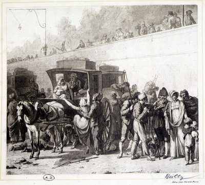 Ankomsten av en flit, heliogravyr av Léon Marotte enligt målningen av Boilly (1803). av Louis Leopold (after) Boilly
