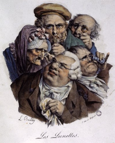 Glasögonen, ca 1820 (gravyr) av Louis Leopold (after) Boilly