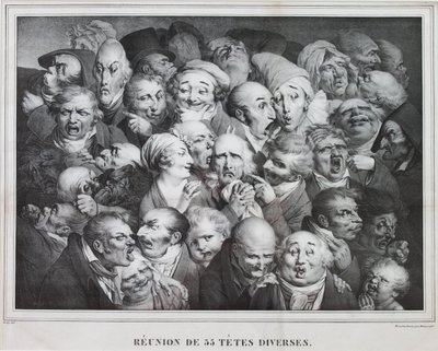 Grupp av trettiofem huvuden, 1825 av Louis Leopold Boilly