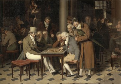 Interiör på ett café La partie de dames på Lamblin café på Palais-Royal av Louis Leopold Boilly