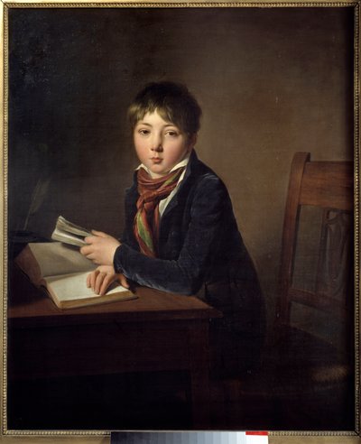 Jules Boilly (1796-1874) barn en bok i handen Målning av Louis Leopold Boilly (1761-1845) 1808 Sön. 0,98x0,8 m Lille, Musee des Beaux Arts. av Louis Leopold Boilly