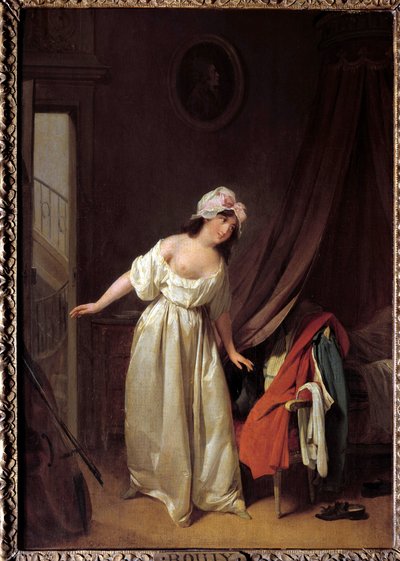 Le doux reveil Målning av Louis Leopold Boilly (1761-1845) 1700-talets Paris, Musee Cognacq Jay av Louis Leopold Boilly