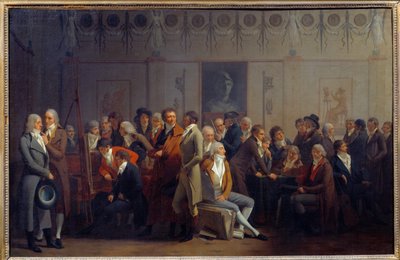 Möte av konstnärer i verkstaden av målaren Jean Baptiste Isabey av Louis Leopold Boilly