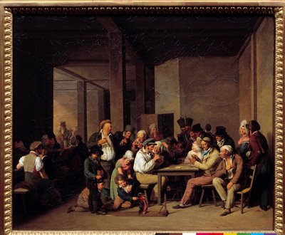 Players in a Cabaret Painting av Louis Leopold Boilly (1761-1845) 1800-talet. Mått: 0,37x0,47m. av Louis Leopold Boilly