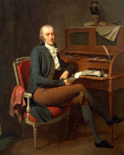 Porträtt av man som sitter vid sitt skrivbord av Louis Leopold Boilly av Louis Leopold Boilly