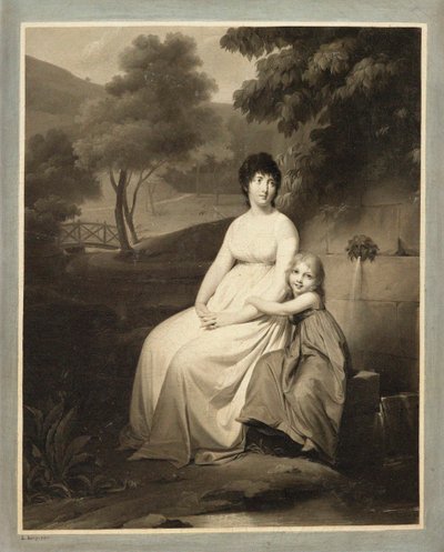 Porträtt av Thérésa Tallien och hennes dotter i en park av Louis Leopold Boilly