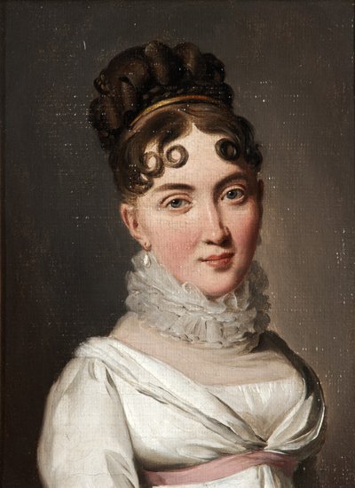 Porträtt av en ung kvinna med spetskrage av Louis Leopold Boilly