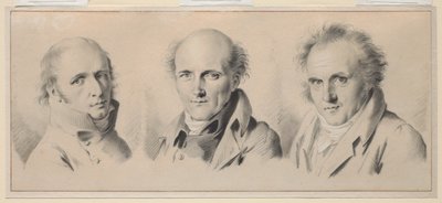 Porträtt av Charles Percier, Pierre-François-Léonard Fontaine och Claude-Louis Bernier av Louis Leopold Boilly