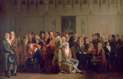 Återförening av konstnärer i studion i Isabey, 1798 av Louis Leopold Boilly